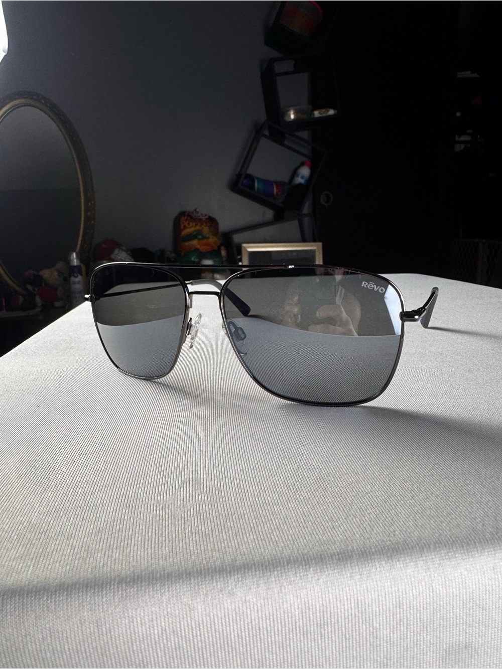 NEW! REVO Harbor RE 1082 00 GY Jet Pilot Polarized Unisex Sunglasses, Aviators